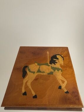 Vintage Reuge Carousel Horse Music Box from Saints-Croix Switzerland No. 5988